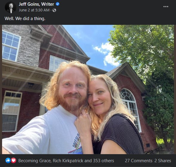 jeff goins writer shares personal photo with readers