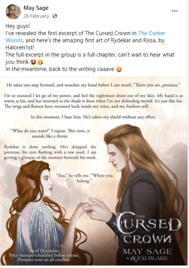 excerpt reveal book marketing