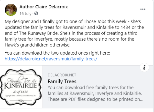 Claire Delacroix book marketing