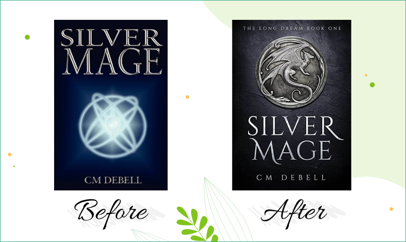 silver mage book cover design before after