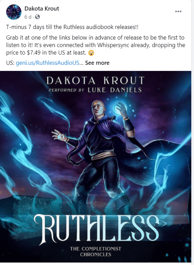 facebook author page dakota krout