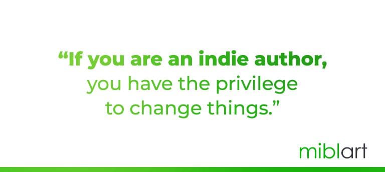Quote by J.F.Penn about indie author's privilege