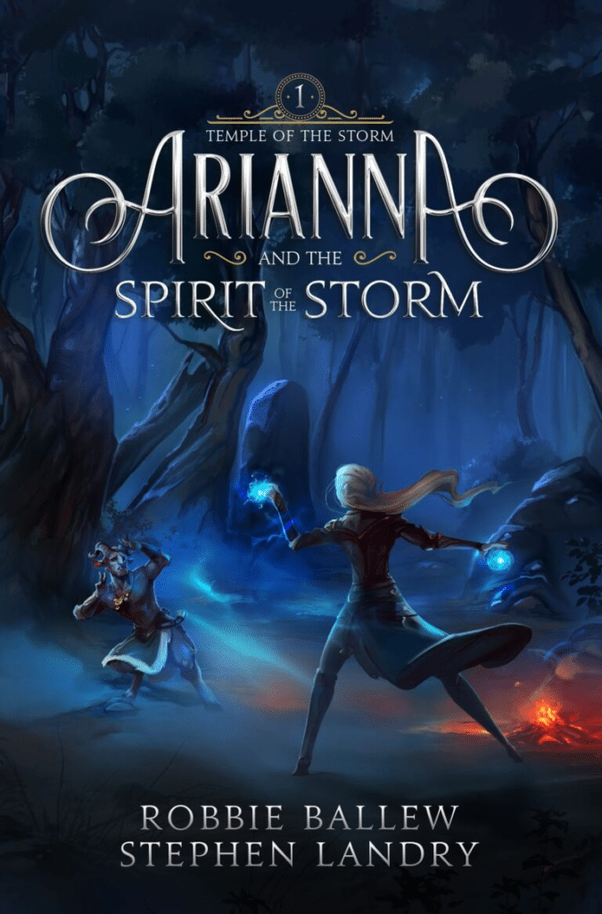 Illustrated book cover with a character named Arianna