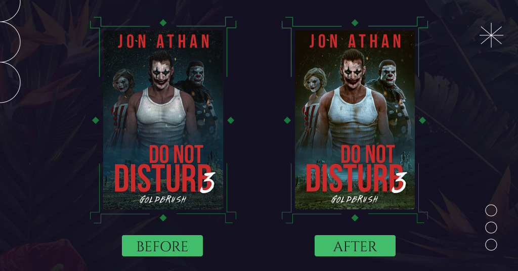 Book cover design before and after