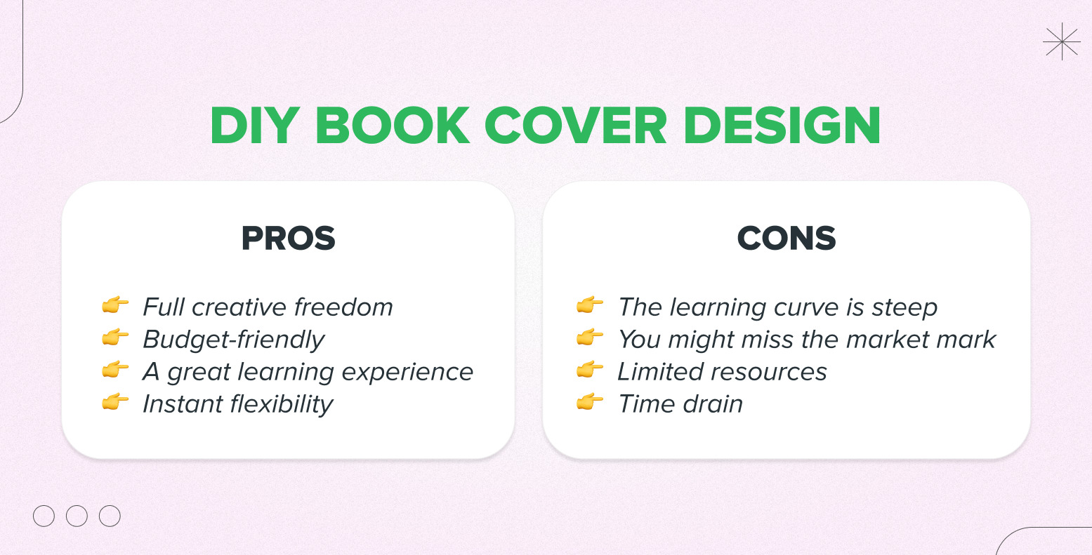 cons and pros of diy book cover design