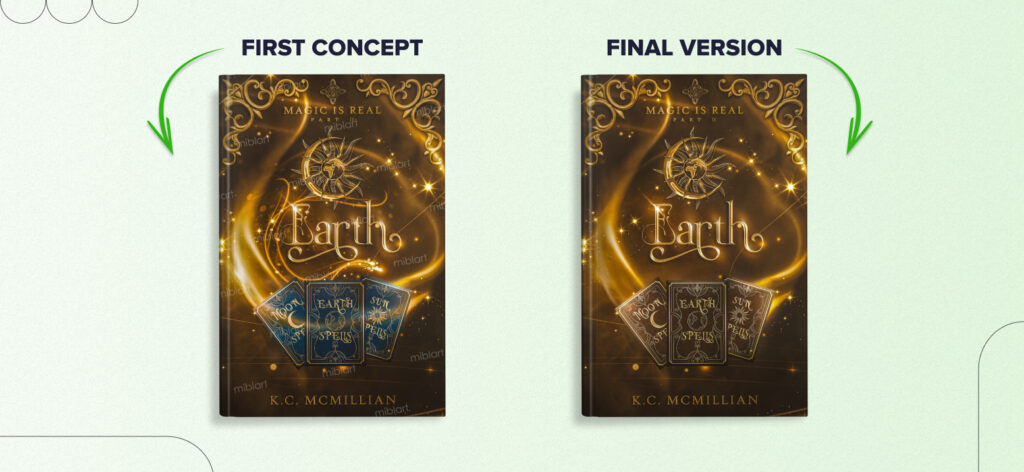 book cover design for K.C. McMillian's book Earth